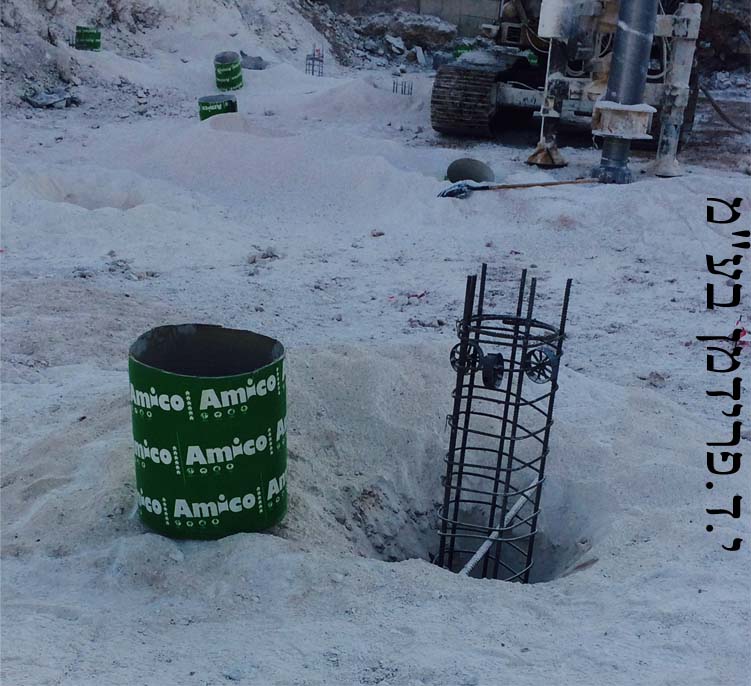 הכנה ליציקה בעמוד כלונס